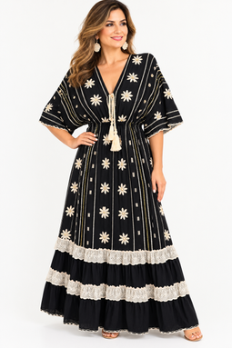 Midnight Bloom | Vestido Boho Bordado