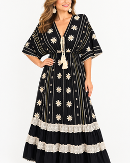 Midnight Bloom | Vestido Boho Bordado