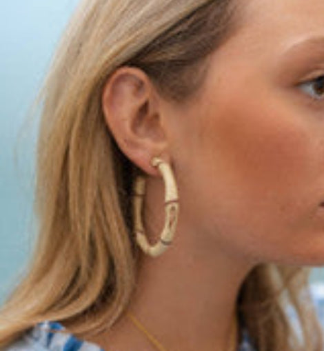 Bamboo Hoop Earings