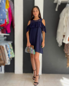Bohemian cold shoulder dress