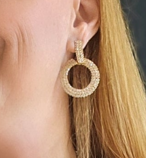 Circle cristals Hoop earings