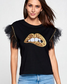 Gold Kiss Sequins top
