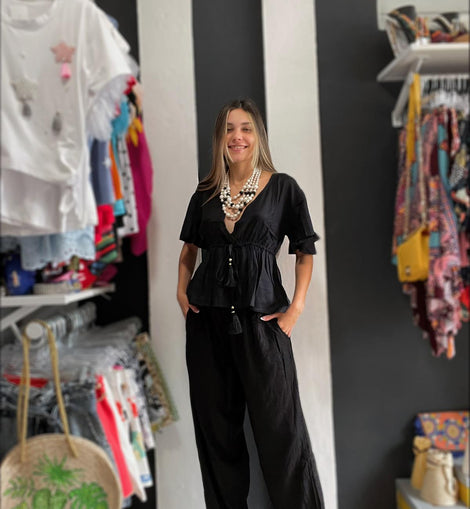 Kala Peplum Blouse & Pant set Angelina