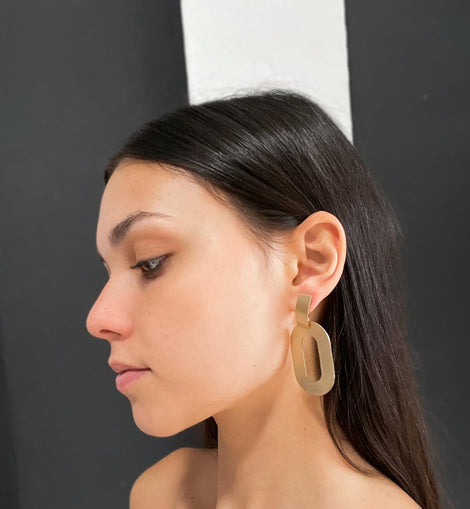 Matte Gold Ovals earings