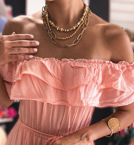 Matte Cristal Beads Necklace