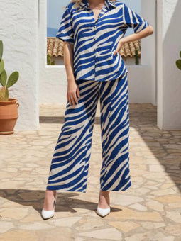 Blue Zebra Pants set