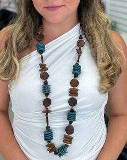 Wood & Teal turquish necklace