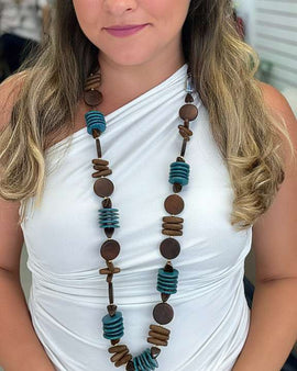 Wood & Teal turquish necklace