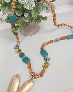Collar Esencia Turca Turquesa y Madera