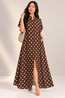 Polka Dot Maxi Túnic Airflow – Elegancia Suelta en Tendencia