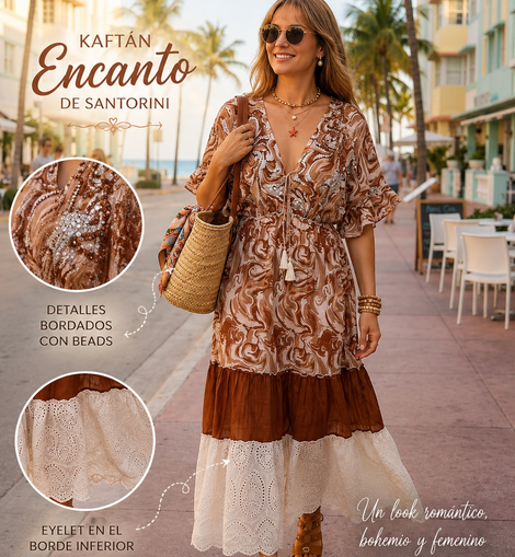 Kaftán Encanto de Santorini