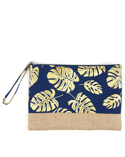 Gold leaves Canvas Clutch