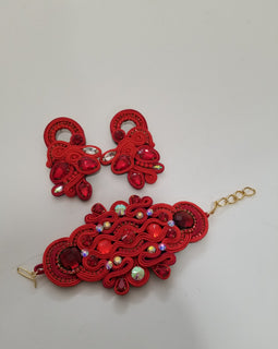 Fernanda Soutache earings & cuff set Angelina