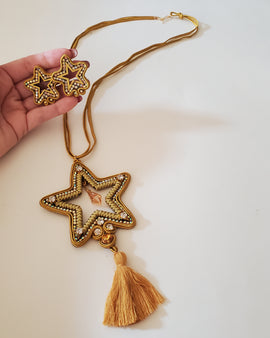 Star Soutache tassel necklace set