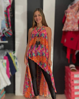 Fushia Mix Hi low Tunic by Carlota Alfaro