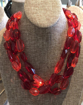 Red cristals Necklace set