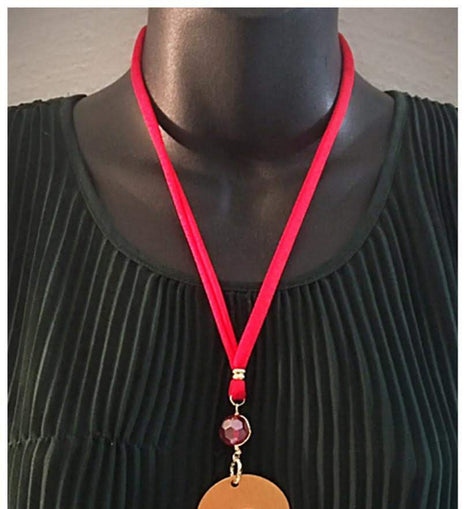 Red Cristal Rondelle Heart necklace