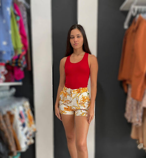 Yellow Imperial & Chain Shorts