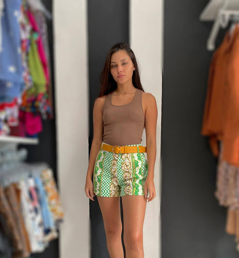 Green Paisley mix  Shorts