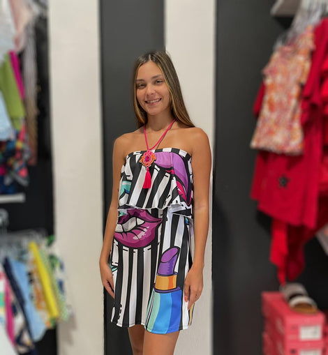 Cosmetic Stripes dress by Lizet Miró