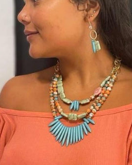 Jade Agata & Turquoise necklace set