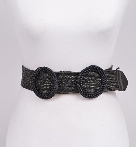 Raffia elastic belt